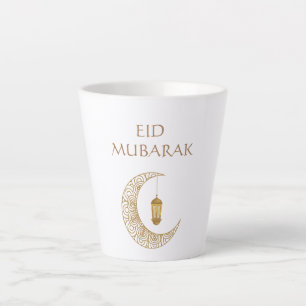Aangepaste Eid Mubarak met versierde halve maan  Latte Mok