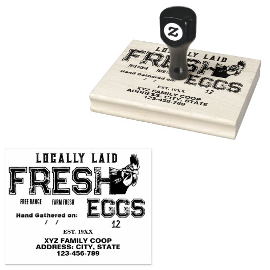 Aangepaste eierkartonstempel 	rubberstempel (Gestempeld)