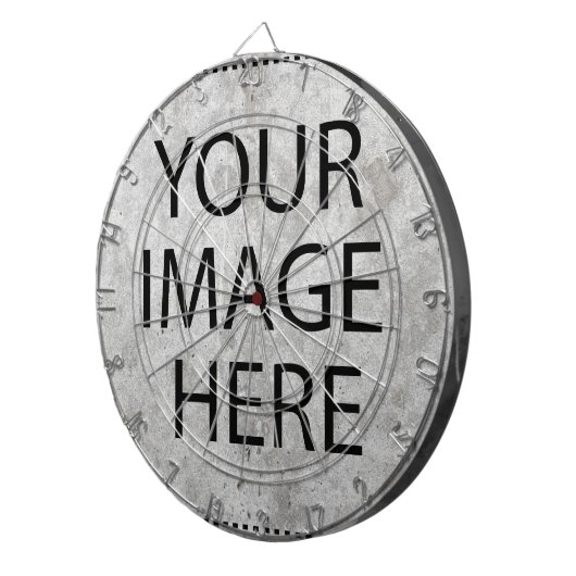Aangepaste eigen foto en tekst dartbord (Voorkant Rechts)