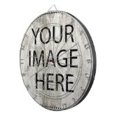 Aangepaste eigen foto en tekst dartbord (Voorkant Rechts)