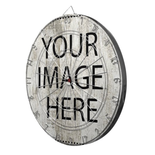 Aangepaste eigen foto en tekst dartbord (Voorkant Rechts)