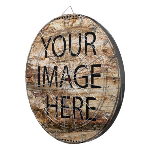 Aangepaste eigen foto en tekst dartbord (Voorkant Rechts)