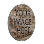 Aangepaste eigen foto en tekst dartbord (Voorkant Links)