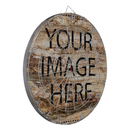 Aangepaste eigen foto en tekst dartbord (Voorkant Links)