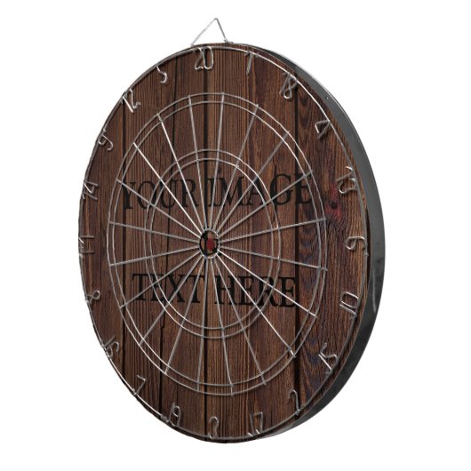 Aangepaste eigen foto en tekst dartbord (Voorkant Rechts)