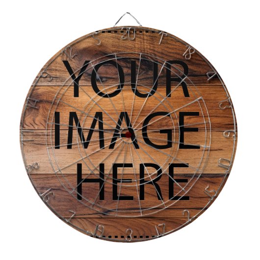 Aangepaste eigen foto en tekst dartbord (Voorkant)