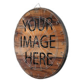 Aangepaste eigen foto en tekst dartbord (Voorkant Rechts)