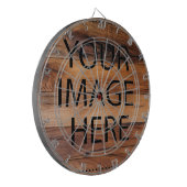 Aangepaste eigen foto en tekst dartbord (Voorkant Links)