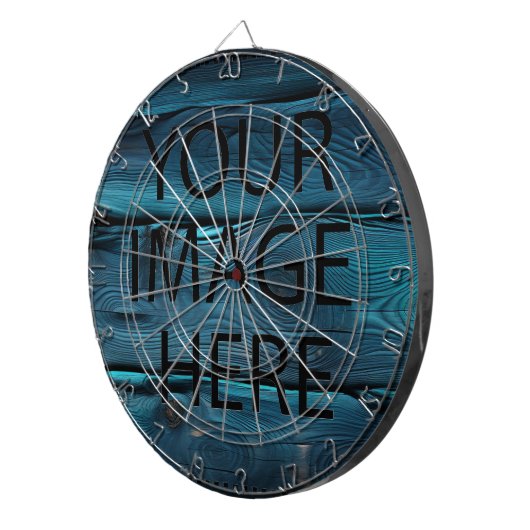 Aangepaste eigen foto en tekst dartbord (Voorkant Rechts)