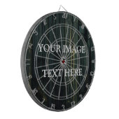 Aangepaste eigen foto en tekst dartbord (Voorkant Links)