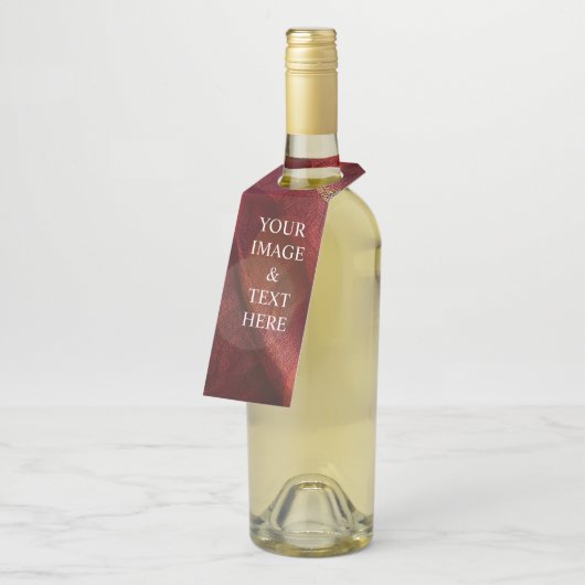 Aangepaste eigen foto en tekst flessenhanger (Schuin)
