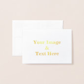 Aangepaste eigen foto en tekst folie kaarten (Voorkant met envelop)