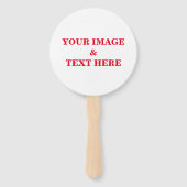 Aangepaste eigen foto en tekst handwaaier (Achterkant)