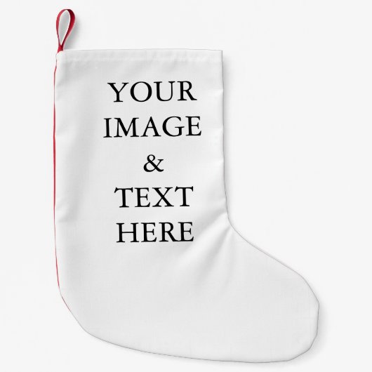 Aangepaste eigen foto en tekst kleine kerstsok (Voorkant)