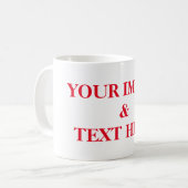 Aangepaste eigen foto en tekst koffiemok (Voorkant links)