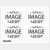 Aangepaste eigen foto en tekst ovale sticker (Vel)