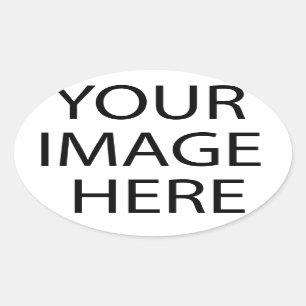 Aangepaste eigen foto en tekst ovale sticker