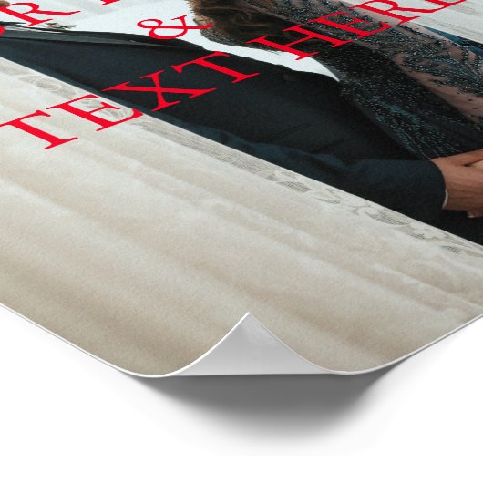 Aangepaste eigen foto en tekst poster (Hoek)