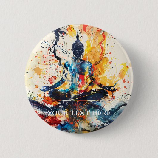 Aangepaste eigen foto en tekst ronde button 5,7 cm (Voorkant)