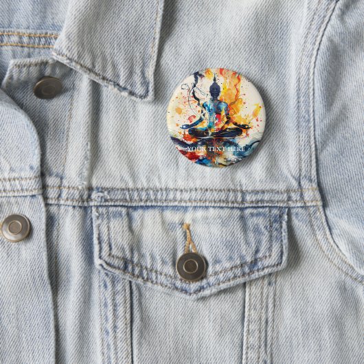 Aangepaste eigen foto en tekst ronde button 5,7 cm (In situ)