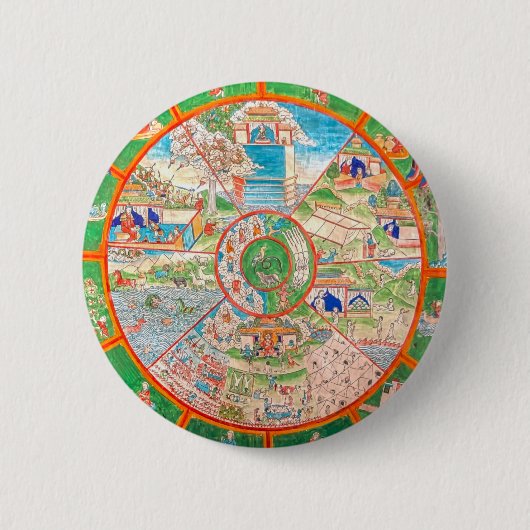 Aangepaste eigen foto en tekst ronde button 5,7 cm (Voorkant)