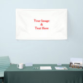 Aangepaste eigen foto en tekst spandoek (Beurs)