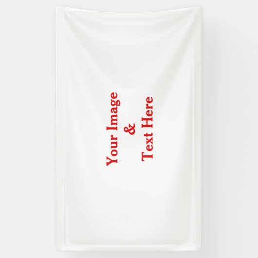 Aangepaste eigen foto en tekst spandoek (Verticaal)