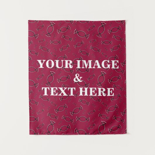 Aangepaste eigen foto- en tekstopmaak wandkleed (Voorkant)