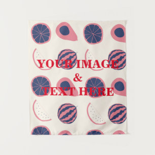 Aangepaste eigen foto- en tekstopmaak wandkleed