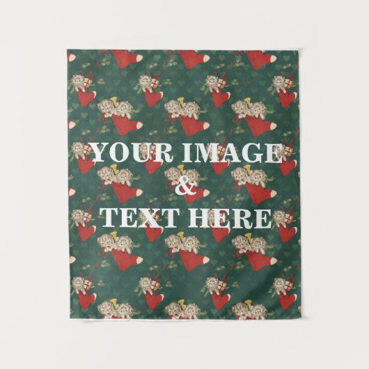 Aangepaste eigen foto- en tekstopmaak wandkleed (Voorkant)