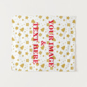 Aangepaste eigen foto- en tekstopmaak wandkleed (Voorkant (horizontaal))