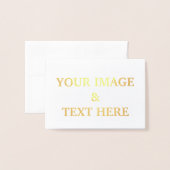 Aangepaste eigen foto folie kaarten (Voorkant met envelop)