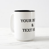 Aangepaste eigen foto tweekleurige koffiemok (Voorkant links)