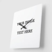 Aangepaste eigen foto vierkante klok (Hoek)