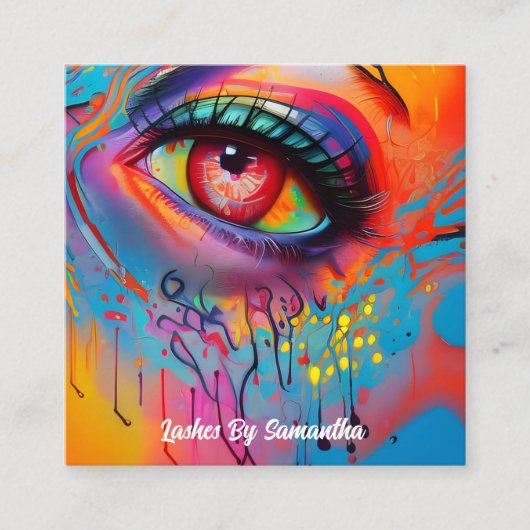 Aangepaste eigen foto vierkante visitekaartje (Voorkant)