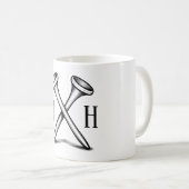 Aangepaste eigen golf monogram koffiemok (Voorkant rechts)
