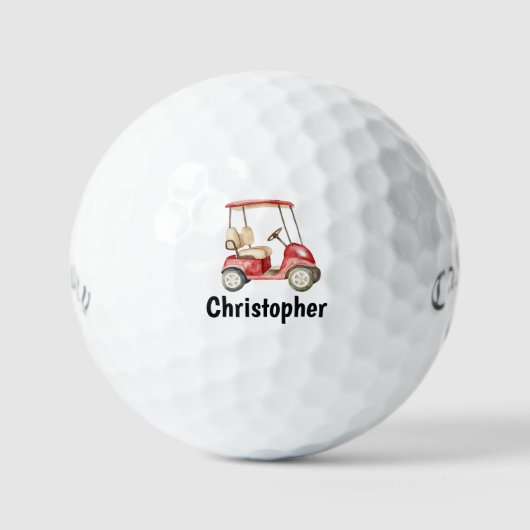 Aangepaste eigen golfkar thema monogram golfballen (Voorkant)