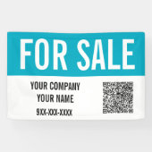 Aangepaste eigendom te koop QR-code onroerend goed Spandoek (Horizontaal)