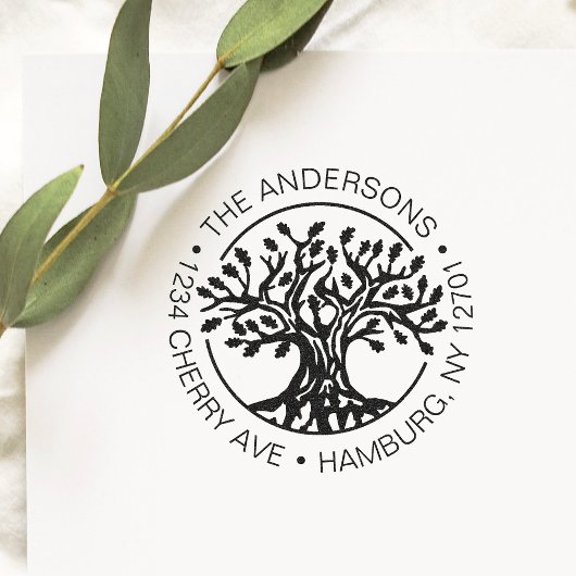 Aangepaste eiken boom Retouradres Zelfinktende Stempel