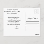 Aangepaste eindexamenfoto bewaar datum briefkaart (Achterkant)