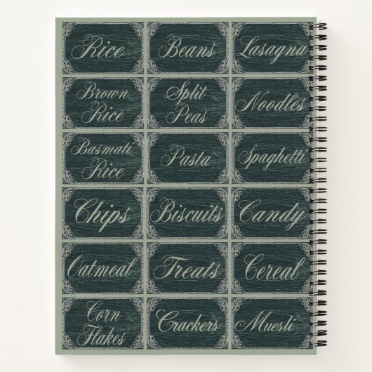 Aangepaste Elegant Chalkboard Recipes Notitieboek (Achterkant)