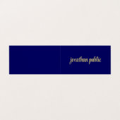 Aangepaste Elegant Faux Gold Script Tekst Navy Opg Visitekaartjes (Buitenkant ongevouwen)