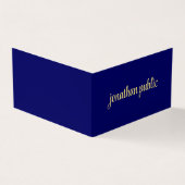 Aangepaste Elegant Faux Gold Script Tekst Navy Opg Visitekaartjes (Buitenkant)