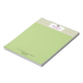Aangepaste Elegant Floral Roos Pastel Stripes Notitieblok (Gedraaid)