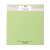 Aangepaste Elegant Floral Roos Pastel Stripes Notitieblok (Voorkant)