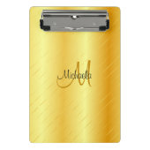 Aangepaste Elegant Gold Kijk Monogram Sjabloon Mini Klembord (Voorkant)