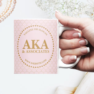 Aangepaste Elegant Gold Trellis Monogram Business Koffiemok