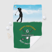 Aangepaste Elegant Golf Monogram Party Design Golfhanddoek (Insitu)