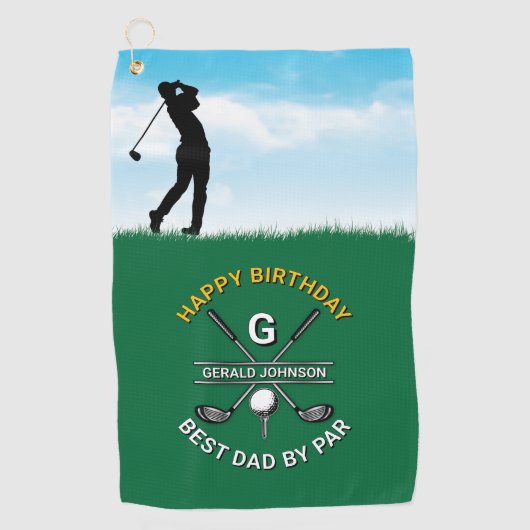 Aangepaste Elegant Golf Monogram Party Design Golfhanddoek (Voorkant)