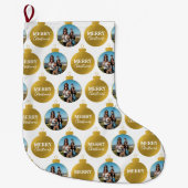 Aangepaste Elegant Gouden Foto Ornamenten Kerst Grote Kerstsok (Voorkant)